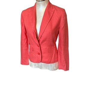 Alfani Petite Women’s Linen Coral Women's Fitted Blazer 2 button Lined 2P
